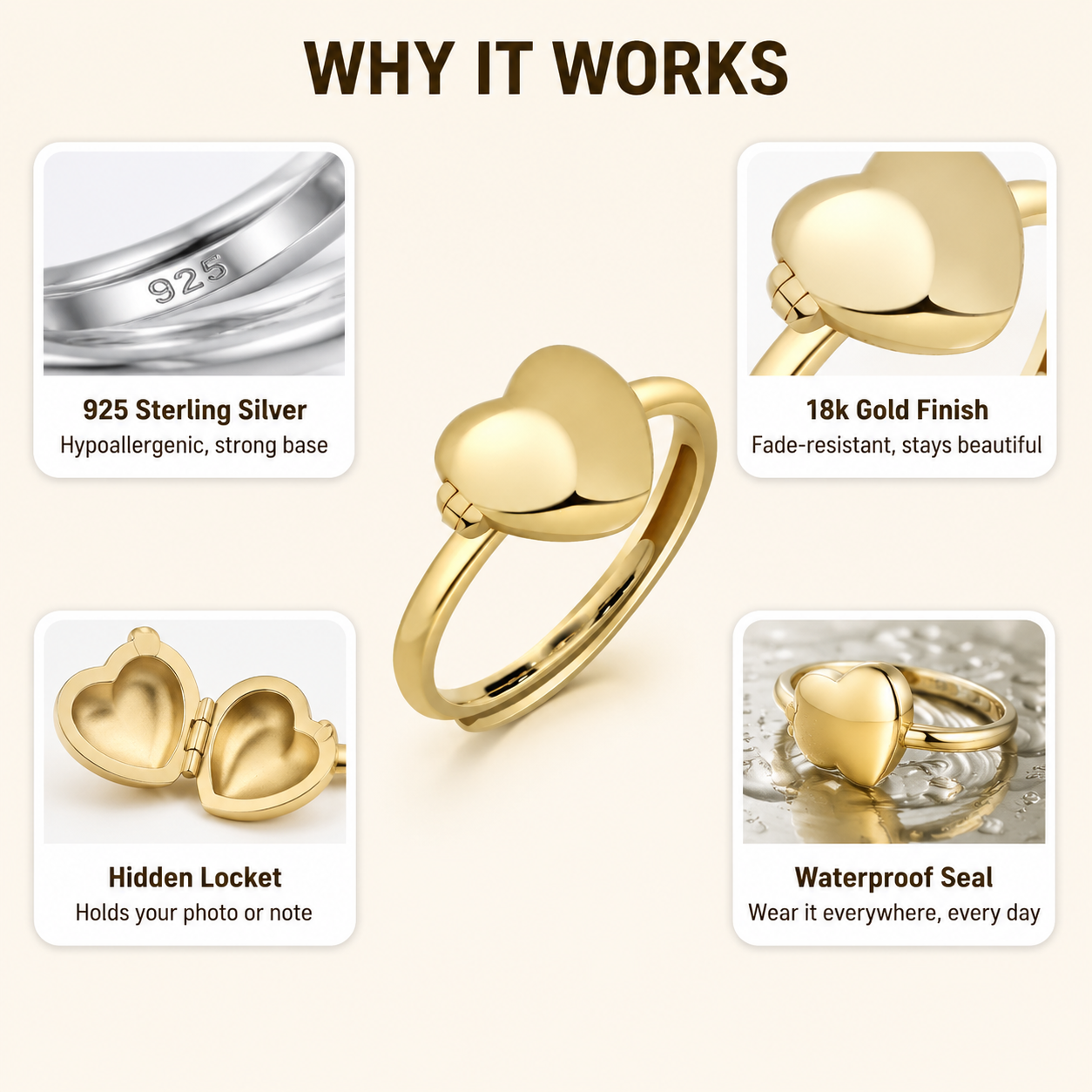 Heart Locket Ring